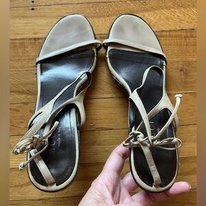 Gucci nude tan 9 9B sexy strappy high heels neutral sandals beige stilettos